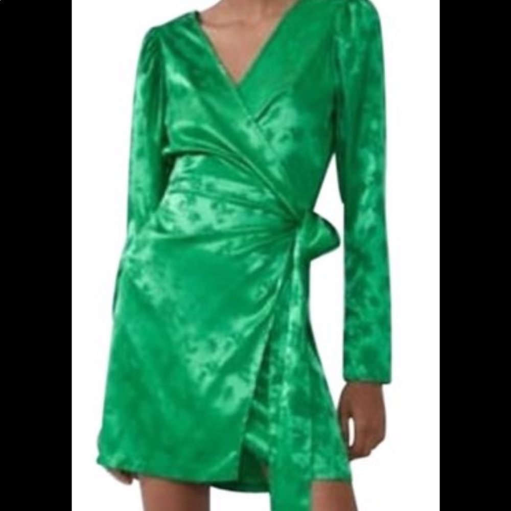 Zara Green Satin dress